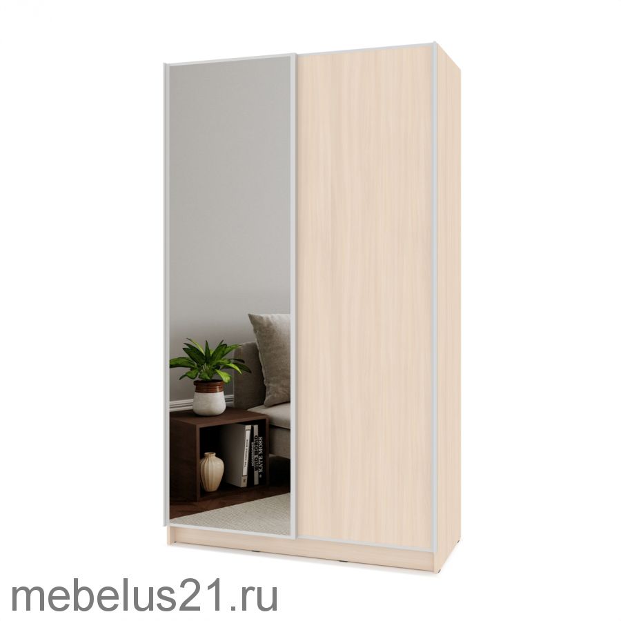 Шкаф купе с зеркалом Браун 150