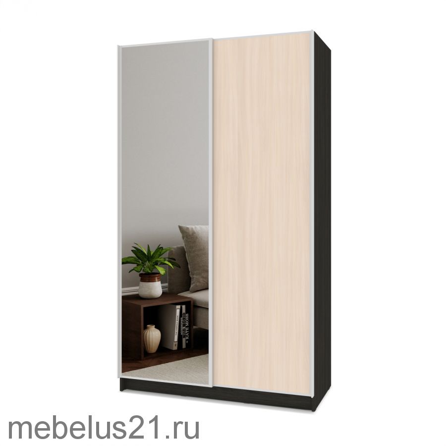 Шкаф купе с зеркалом Браун 150
