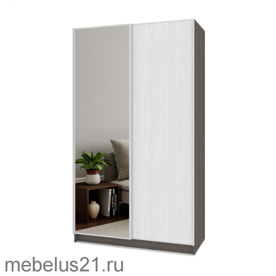 Шкаф купе с зеркалом Браун 150