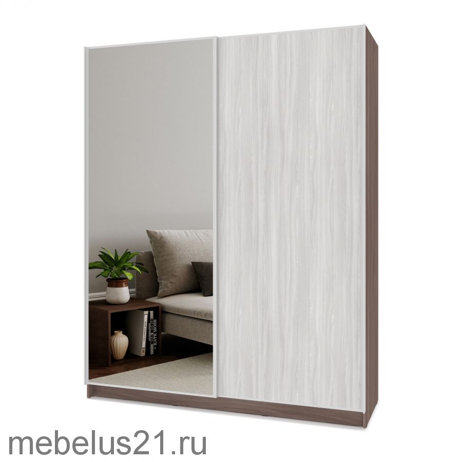 Шкаф купе с зеркалом Браун 160