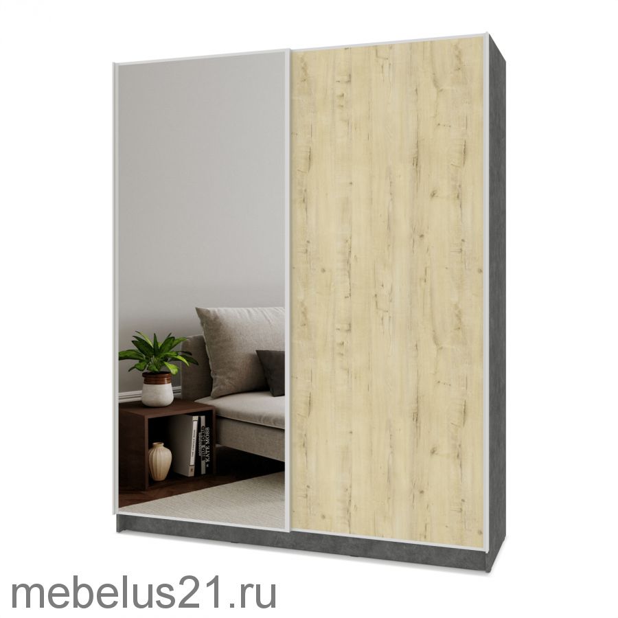 Шкаф купе с зеркалом Браун 160