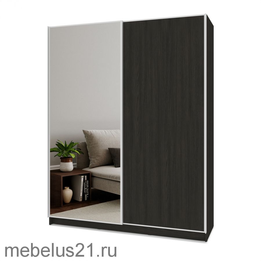 Шкаф купе с зеркалом Браун 160