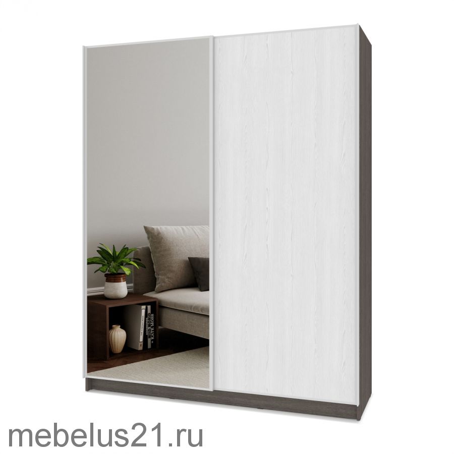 Шкаф купе с зеркалом Браун 160