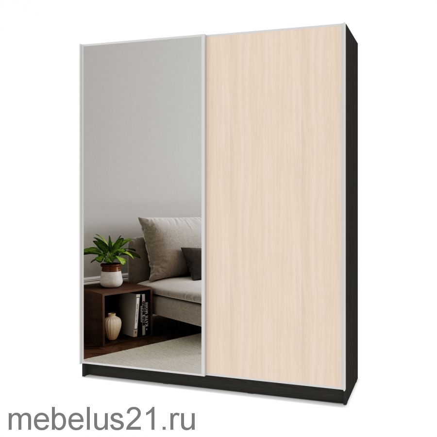 Шкаф купе с зеркалом Браун 170