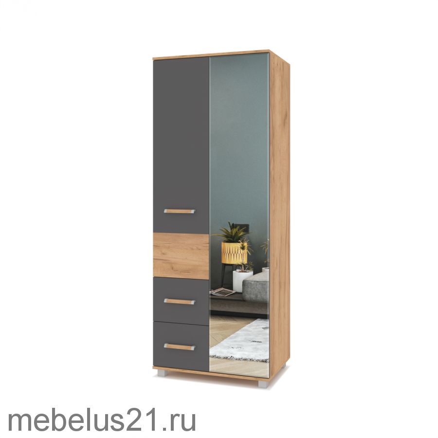 Шкаф  2-х створчатый с зеркалом Виора В-24