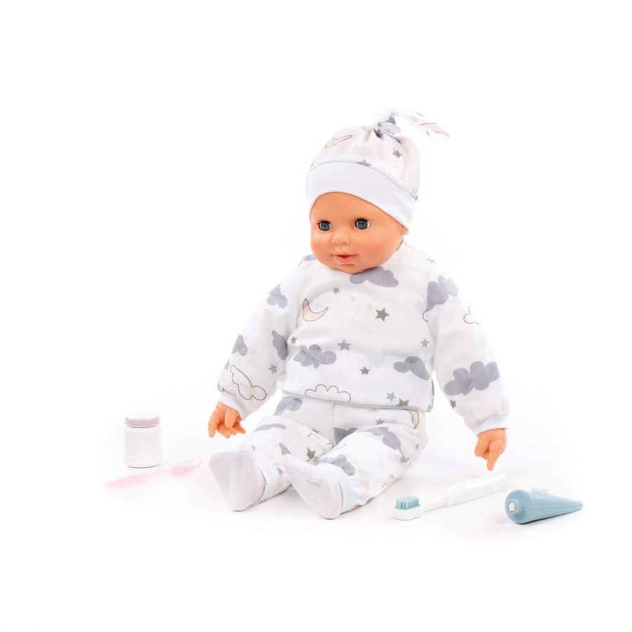 Пупс мягконабивной "Нежный" (46 см) + набор с аксессуарами (4 элемента) (в коробке)