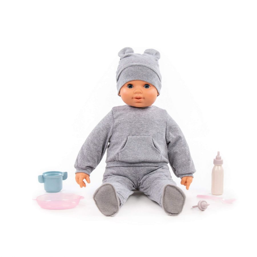 Пупс мягконабивной "Нежный" (46 см) + набор для кормления (5 элементов) (в коробке)