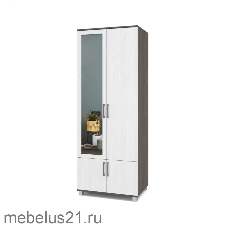 Шкаф 2-х створчатый с зеркалом  Ева Е-22