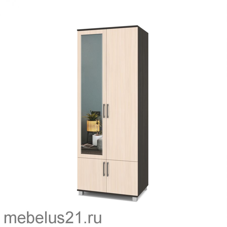 Шкаф 2-х створчатый с зеркалом  Ева Е-22