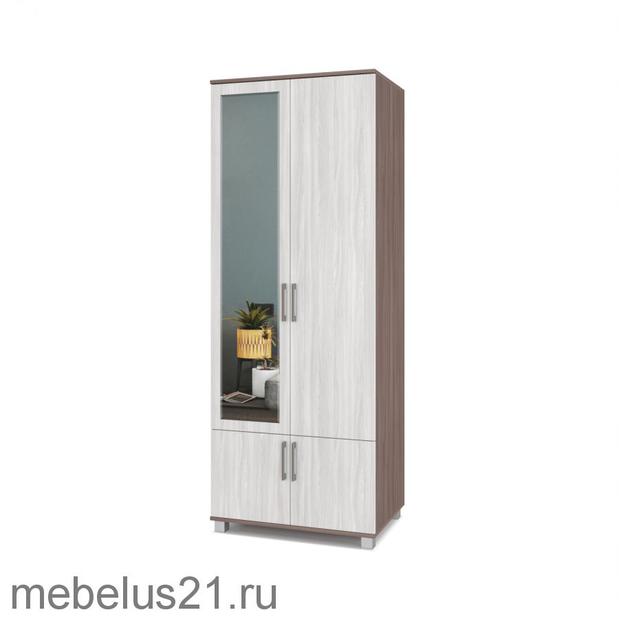 Шкаф 2-х створчатый с зеркалом  Ева Е-22