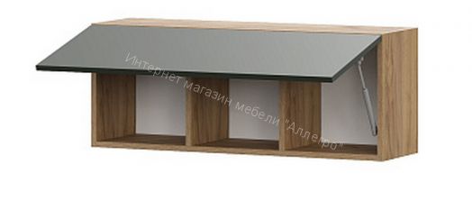 Шкаф навесной Милан Дуб Золотой/Олива Софт