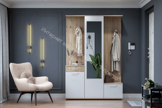 Прихожая ПР 1 Дуб Сонома / Белый