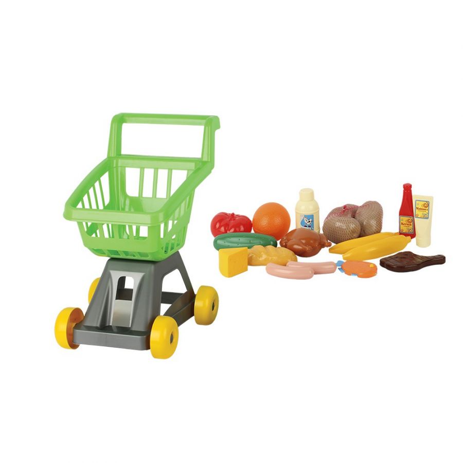 Тележка для супермаркета с продуктами