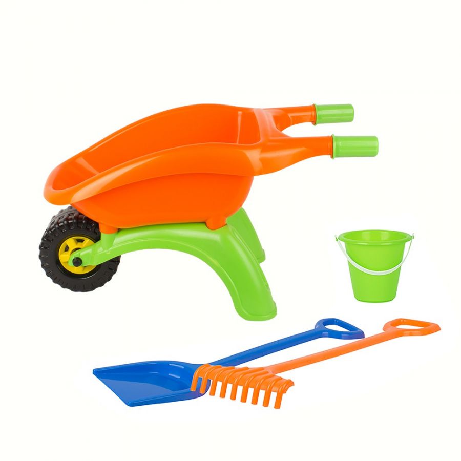 Набор «Садовод» (тачка детская, грабли, лопатка, ведро 1,35л)