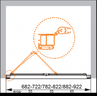 Душевая дверь в нишу CEZARES ANIMA-W-BS-90-C-Cr схема 2