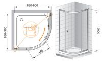 Душевой уголок CEZARES ANIMA-W-R-1-90-C-Cr-IV схема 4