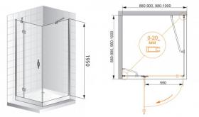 Душевой уголок CEZARES 90х90 BERGAMO-W-A-1-90-C-Cr ФОТО