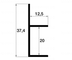 Теневой плинтус ПF-20/12 чёрный муар