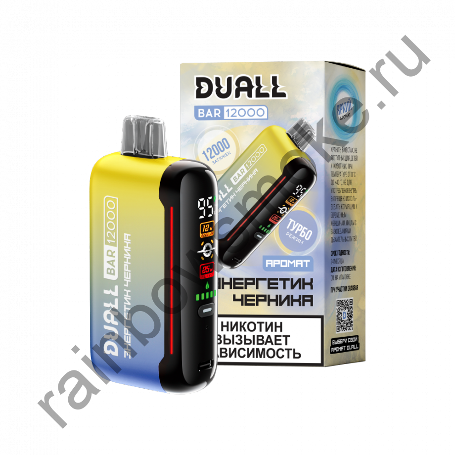 Одноразовая ЭС Duall Bar 12000 - Энергетик Черника (Energy Drink Blueberry)