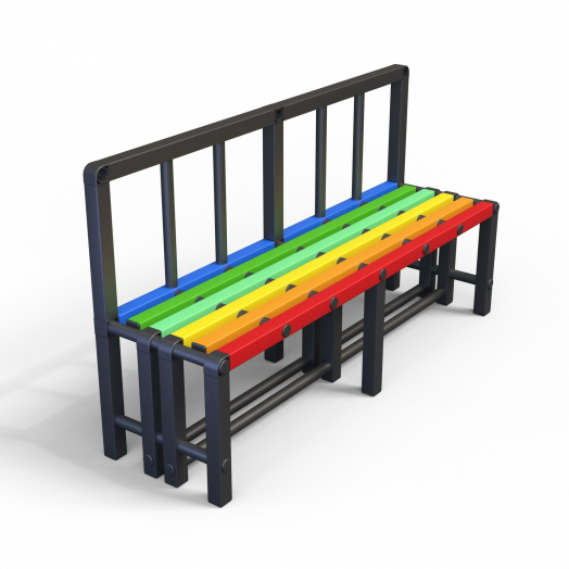 Скамья со спинкой  пластиковая для бассейна  1300х450х800 мм