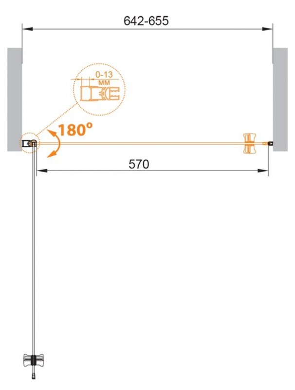 Душевая дверь для проема 65 см CEZARES ECO-O-B-1-65-P-Cr схема 9