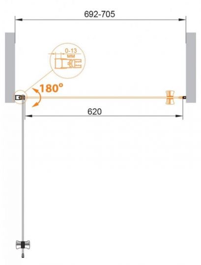 Душевая дверь для проема 70 см CEZARES ECO-O-B-1-70-P-Cr схема 9