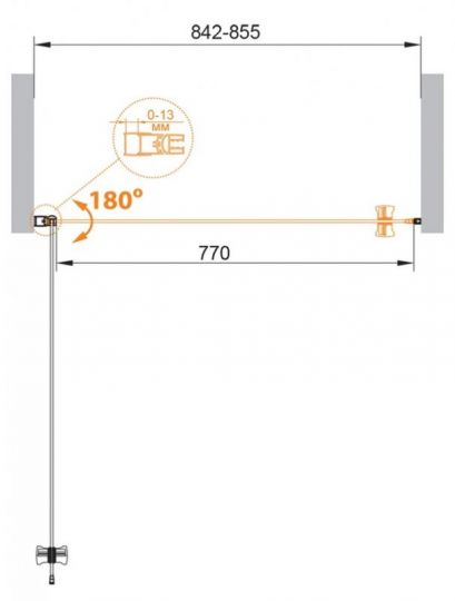 Душевая дверь для проема 85 см CEZARES ECO-O-B-1-85-P-Cr схема 9