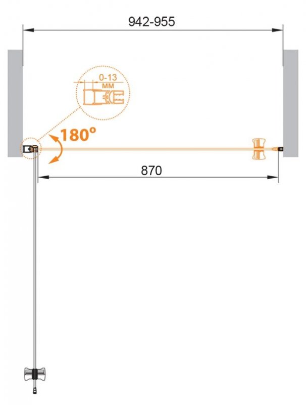 Душевая дверь для проема 95 см CEZARES ECO-O-B-1-95-C-Cr схема 8