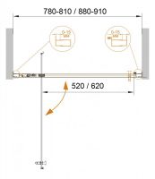 Душевая дверь в нишу CEZARES ECO-O-BA-1-90-P-Cr схема 5