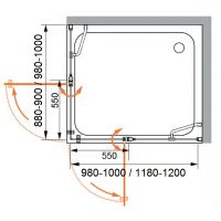 Душевой уголок CEZARES 100x90 ELENA-W-AH-2-100/90-P-Cr схема 6