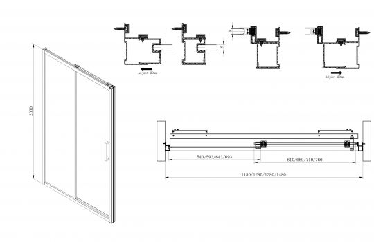 Душевая дверь в нишу CEZARES LUX-SOFT-W-BF-1-120-C-Cr-IV ФОТО