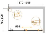 Душевой уголок CEZARES MOLVENO-AH-11-140/80-C-Cr-IV схема 3