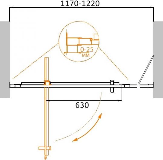 Душевая дверь в нишу CEZARES MOLVENO-BA-11-90+30-C-Cr-IV ФОТО