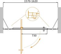 Распашная душевая дверь в нишу CEZARES MOLVENO-BA-12-100+60-C-Cr-IV схема 2