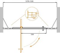 Душевая дверь для проема CEZARES MOLVENO-BA-12-80+50-C-Cr-IV схема 2