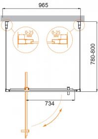 Душевой уголок CEZARES MOLVENO-BA2-100/80-C-Cr-IV ФОТО