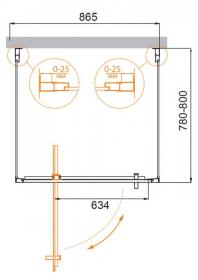 Душевой уголок CEZARES MOLVENO-BA2-90/80-C-Cr-IV ФОТО