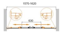 Душевая дверь для проема CEZARES MOLVENO-BF-2-160-C-Cr-IV схема 3