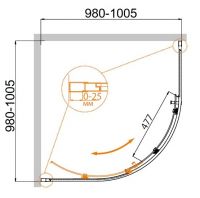 Душевой уголок CEZARES MOLVENO-R-1-100-C-Cr-IV схема 3