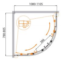 Душевой уголок CEZARES MOLVENO-RH-2-110/80-P-Cr схема 6