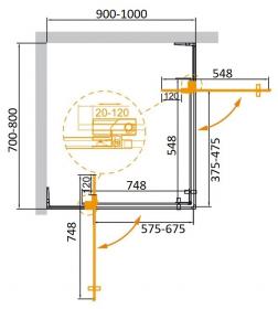 Душевой уголок CEZARES SLIDER-AH-2-70/80-90/100-C ФОТО