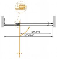 Душевая дверь в нишу CEZARES SLIDER-B-1-90/100-C-NERO схема 8