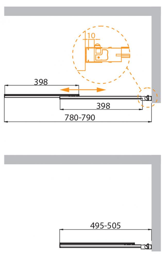 Душевая шторка на ванну CEZARES SLIDER-VF-11-80/150-C-Cr схема 4