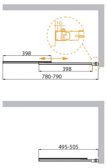 Душевая шторка на ванну CEZARES SLIDER-VF-11-80/150-C-Cr ФОТО