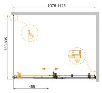 Душевой уголок CEZARES STYLUS-SOFT-AH-1-110/80-C-Cr схема 2