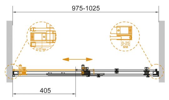 Душевая дверь в нишу CEZARES STYLUS-SOFT-BF-1-100-C-Cr ФОТО