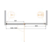 Душевая дверь в проем CEZARES URBAN-B-12-150-C схема 2