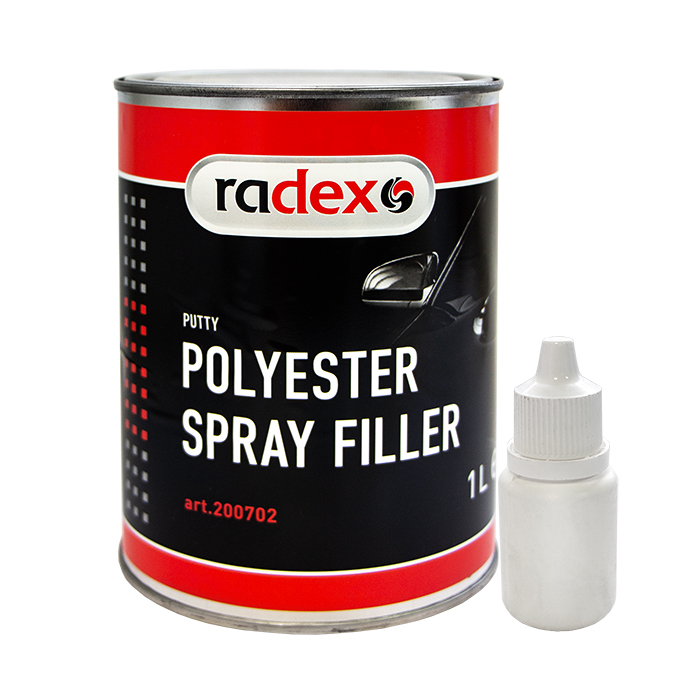 Radex POLYESTER SPRAY FILLER Распыляемая шпатлевка с отвердителем, 1кг.