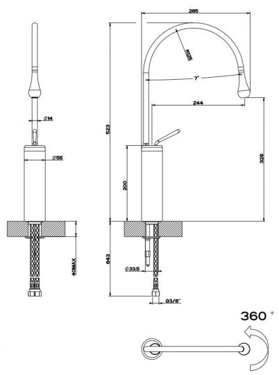 Gessi Goccia смеситель для раковины 33609031 хром ФОТО