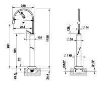 Смеситель для раковины Gessi Goccia 33626031 хром схема 2